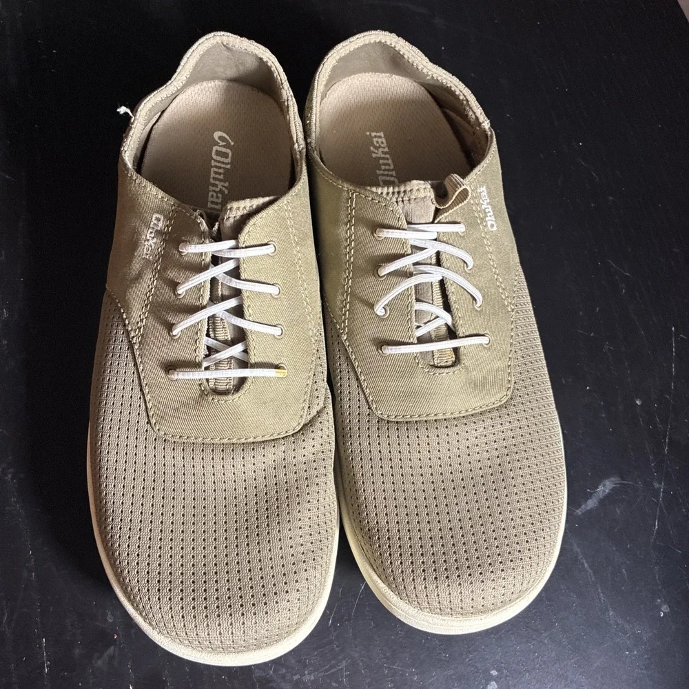 Olukai Mens Nohea Moku Brown Slip In Sneakers Sz 9 Boat Shoes